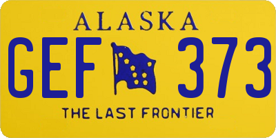 AK license plate GEF373