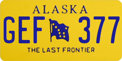 AK license plate GEF377
