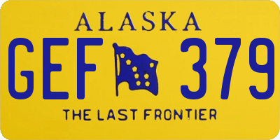 AK license plate GEF379