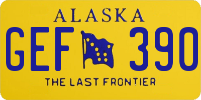 AK license plate GEF390
