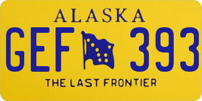 AK license plate GEF393