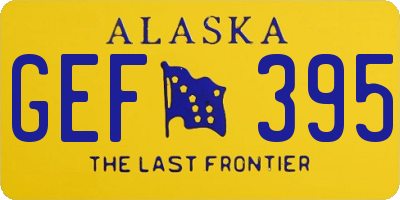 AK license plate GEF395