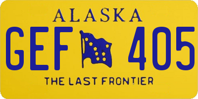 AK license plate GEF405