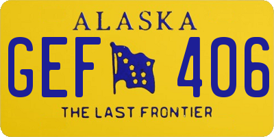 AK license plate GEF406