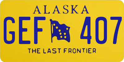 AK license plate GEF407