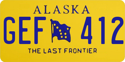 AK license plate GEF412