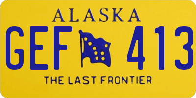 AK license plate GEF413