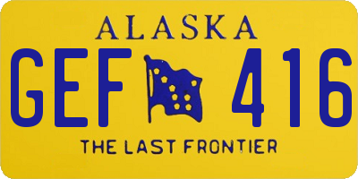 AK license plate GEF416