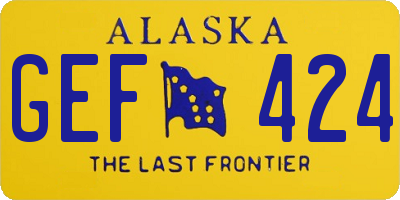 AK license plate GEF424