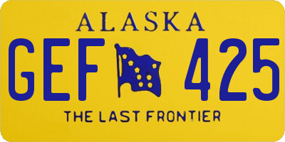 AK license plate GEF425