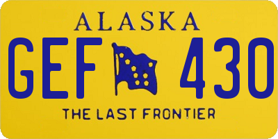 AK license plate GEF430