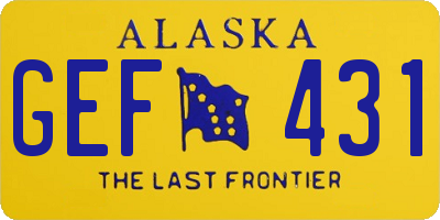 AK license plate GEF431