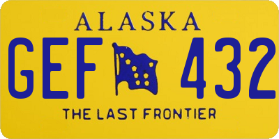 AK license plate GEF432