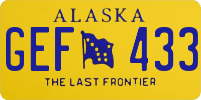 AK license plate GEF433