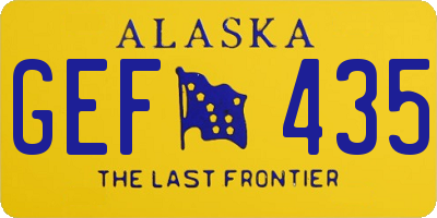 AK license plate GEF435