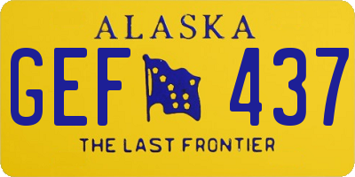 AK license plate GEF437