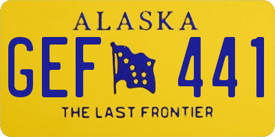 AK license plate GEF441