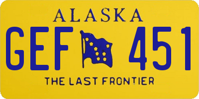 AK license plate GEF451