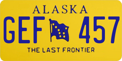 AK license plate GEF457