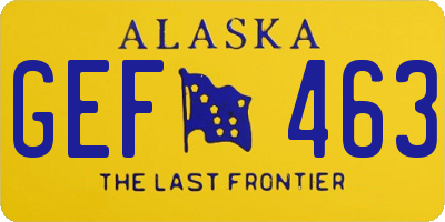 AK license plate GEF463