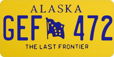 AK license plate GEF472