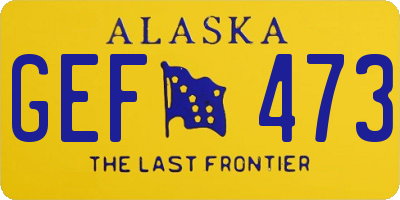 AK license plate GEF473