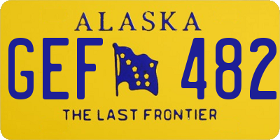 AK license plate GEF482
