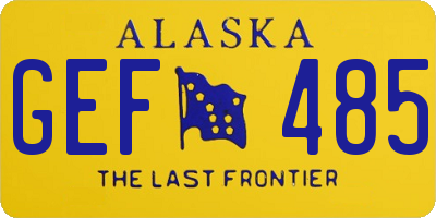 AK license plate GEF485