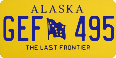 AK license plate GEF495