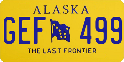 AK license plate GEF499