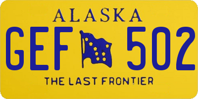 AK license plate GEF502