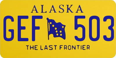 AK license plate GEF503