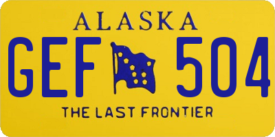 AK license plate GEF504