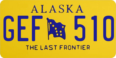 AK license plate GEF510
