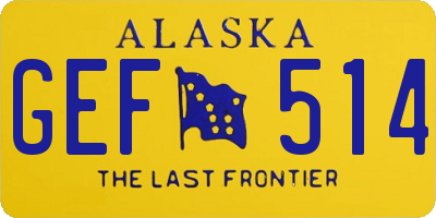 AK license plate GEF514