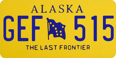 AK license plate GEF515