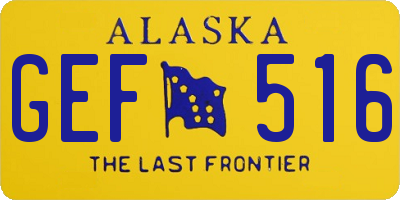 AK license plate GEF516