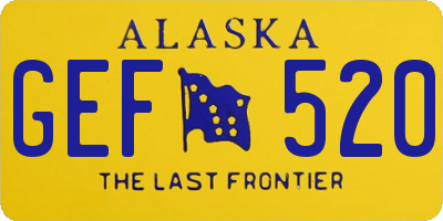 AK license plate GEF520