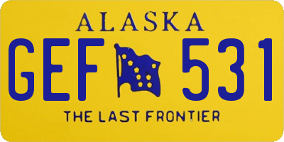 AK license plate GEF531