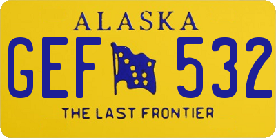 AK license plate GEF532