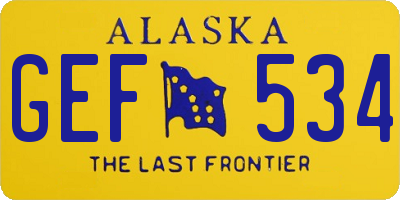 AK license plate GEF534