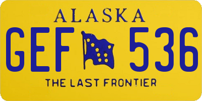 AK license plate GEF536