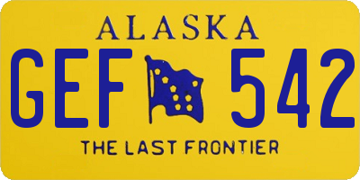 AK license plate GEF542