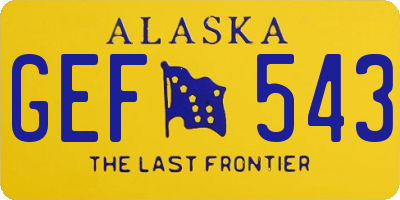AK license plate GEF543