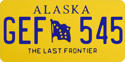 AK license plate GEF545