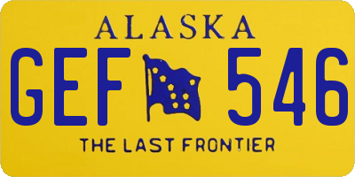 AK license plate GEF546
