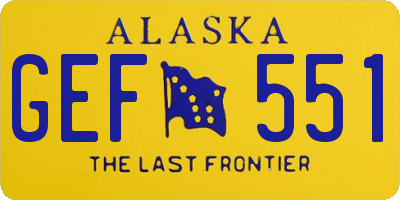 AK license plate GEF551