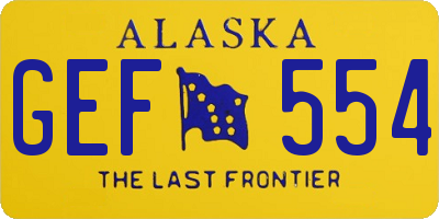 AK license plate GEF554