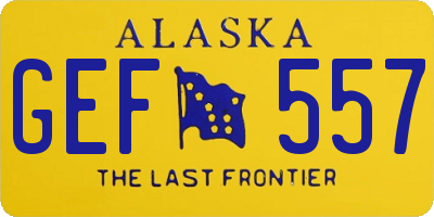 AK license plate GEF557
