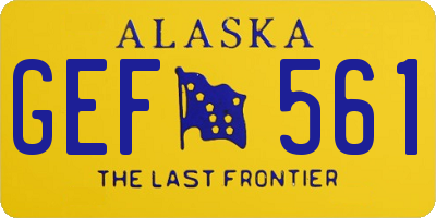 AK license plate GEF561